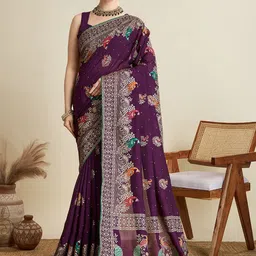 Moda Rapido Woven Design Zari Work Banarasi Saree With Blouse-picture-36