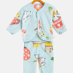 Camey Kids Printed V-Neck Sweatshirt With Trousers-image-7