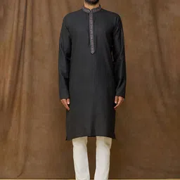Samyukta Singhania Men Floral Embroidered Regular Kurta with Churidar image 1