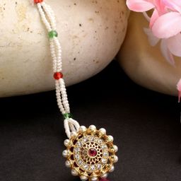 NVR Gold-Plated Maang Tikka Head Jewellery-picture-43