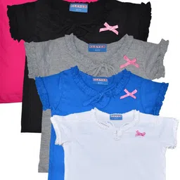 CLEVER Girls Pack of 5 Round Neck Peplum Top image 2