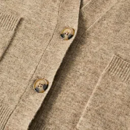 MANGO Women Brown Solid Pocket Knit Cardigan image 2