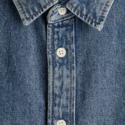 H&M Men Solid Loose Fit Denim Shirt image 2
