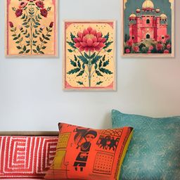Kotart Brown & Green 3 Pieces Wooden Floral and Botanical Wall Arts-picture-40