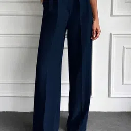 Next One Women Smart Loose Fit High-Rise Easy Wash Pleated Trousers-picture-38