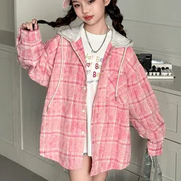 LULU & SKY Girls Checked Hooded Sweatshirt-picture-26