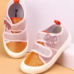 Cute Walk by Babyhug Velcro Closure Causal Shoes with Butterfly Applique - Pink-picture-37