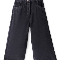 Little Kangaroos Woven Full Length Solid Denim Jeans - Black-picture-34