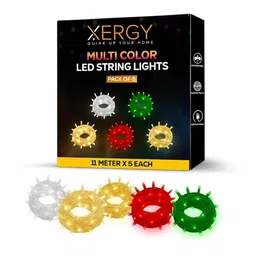 XERGY Pack Of 5 LED String Ladi Lights Multicolor Decorative Fairy Lights -11M Each-picture-36