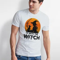 Seekbuylove I'M With The Witch Graphic Printed Pure Cotton Bio Finish T-shirt image 4