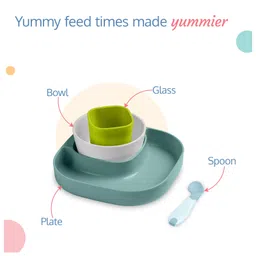 Luv Lap 4 Piece Baby Tableware Set - Blue Green image 4