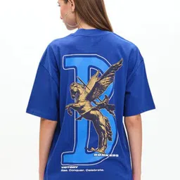 Bonkers Corner Women Graphic Printed Round Neck Pure Cotton Oversized T-shirt image 4