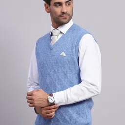 Monte Carlo Men Self Design Sweater Vest image 3