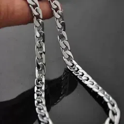 P R Production Men Silver Link Chain image 2