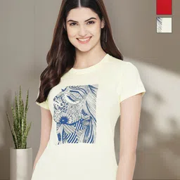 Tromko Women Pack of 3 Tom & Jerry Graphic Printed Round Neck Cotton T-shirts-picture-11