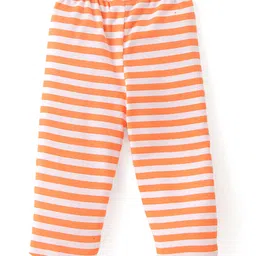 Babyhug Interlock Cotton Knit Footed Bootie Leggings Stripes & Giraffe Print Pack of 3 - Multicolour image 5