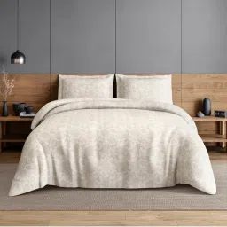 SPACES Chintz 100% Cotton Floral Print King Bedsheet with 2 Pillow Covers - Cream-picture-17