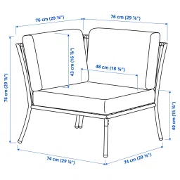 ikea segerön Corner section with cushion, outdoor white/beige/Frösön/Duvholmen beige image 4