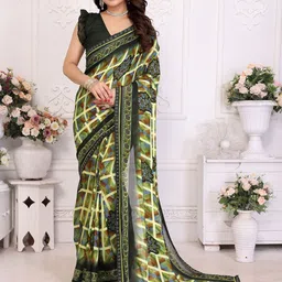 The Textile Hub Floral Beads and Stones Poly Georgette Saree-picture-23