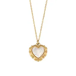 SZN Gold-Plated Pearl Beaded Heart-Charm Pendant With Chain image 5