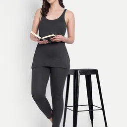 inner element Striped Scoop Neck Thermal Set image 3