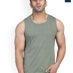 SLOWLORIS Pack Of 2 Round Neck Combed Cotton Gym Vests-picture-43