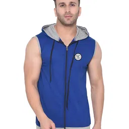 Blisstone Men Solid Hooded Cotton Sporty Jacket-image-7