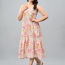 CORDSET Floral Print Fit & Flare Midi Dress-picture-43