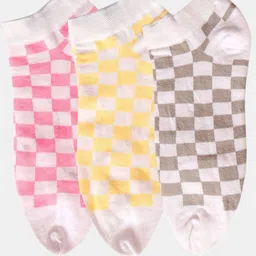 N2S NEXT2SKIN Women Pack Of 3 Sneaker Length Block Pattern Cotton Thumb Socks-picture-16