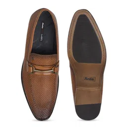 Bata Men Textured Leather Formal Loafers image 3