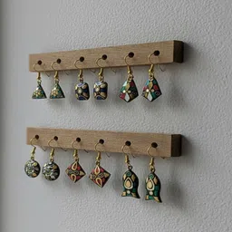 PANASH Set Of 6 Geometric Shaped Drop Earrings-image-43