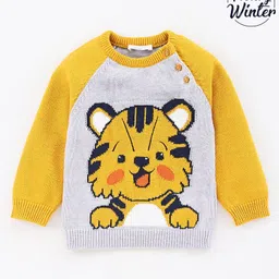 Babyoye Cotton Knit Full Sleeves Sweater - Grey-picture-29