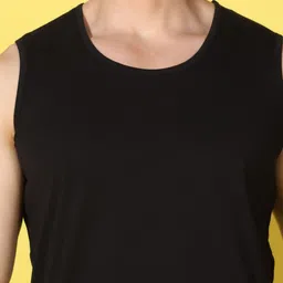 WOOSTRO Pack Of 2 Printed Combed Cotton Gym Vests VWS26(MORE WHITE)(PLAIN BLACK) image 5