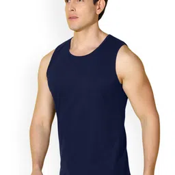 SLOWLORIS Pack Of 2 Printed Round Neck Cotton Gym Vests image 2