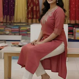 Silakaari Floral Embroidered Sequinned Sequinned Kurti image 2