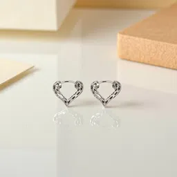 Jewels Galaxy Heart Shaped Half Hoop Earrings image 2