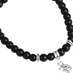 Estele Unisex Set Of 2 Artificial Beaded Oxidised Elasticated Bracelets image 2