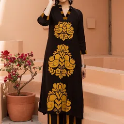 DIVASTRI Women Ethnic Motifs Printed Regular Kurta with Palazzos-picture-15