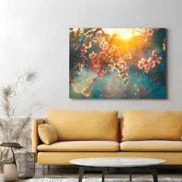 Eurotex Blue & Orange Canvas Floral and Botanical Wall Paintings-picture-33