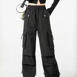 LULU & SKY Women Wide Leg High-Rise Cargos Trousers-picture-18