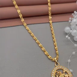 SHANKHRAJ MALL Gold-Plated Circular Pendants with Chains-picture-26