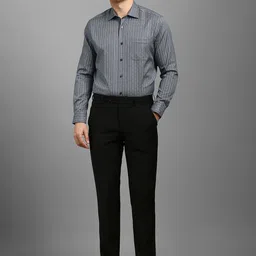 Louis Philippe Men Multi Striped Spread Collar Cotton Formal Shirt image 3