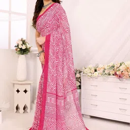 HERE&NOW Pure Georgette Leheriya Saree image 3