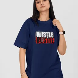 Moda Rapido Women Printed Drop-Shoulder Sleeves Applique T-shirt-picture-12