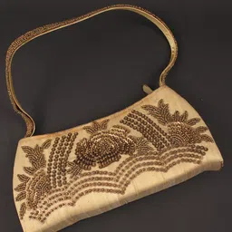 Exotic India Embroidered Beads and Sequinned Silk Purse Clutch-picture-57