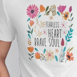 Seekbuylove Men Bio Finish Fearless Heart Brave Soul Round Neck Pure Cotton T-shirt image 3