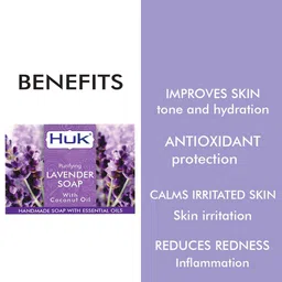 Huk Set Of 5 Lavender Soap With Coconut Oil- 100 g Each image 2