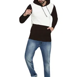 BEYOU FASHION Men Colourblocked Hooded Sweatshirt image 2