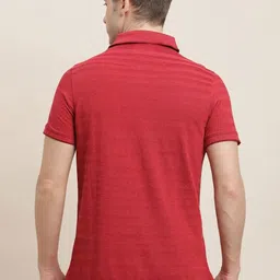 Turtle Men Self Design Polo Collar Pure Cotton Slim Fit T-shirt image 3