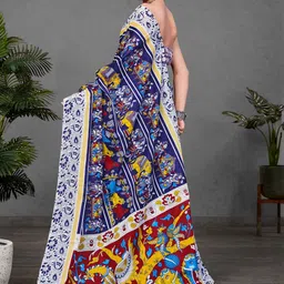 Moda Rapido Ethnic Motifs Silk Cotton Block Print Saree image 5